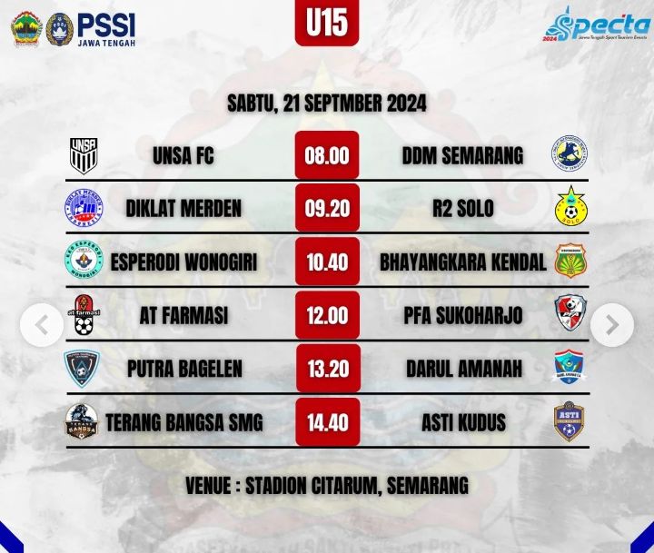 Jadwal pertandingan 