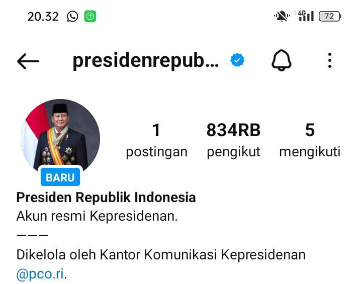 Instagram Presiden RI