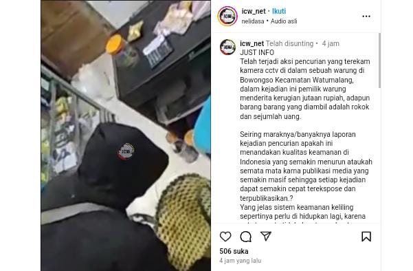 pencurian di dalam warung