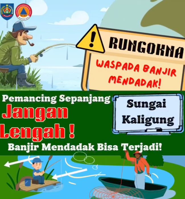 Pemancing di Sungai Kaligung