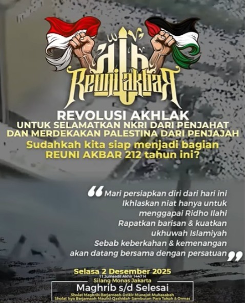 Daftar Pejabat yang Hadir di Reuni Akbar 212 2025: Nama-Nama Besar Diundang ke Monas! (Foto : Youtube Islamic Brotherhood Television)
