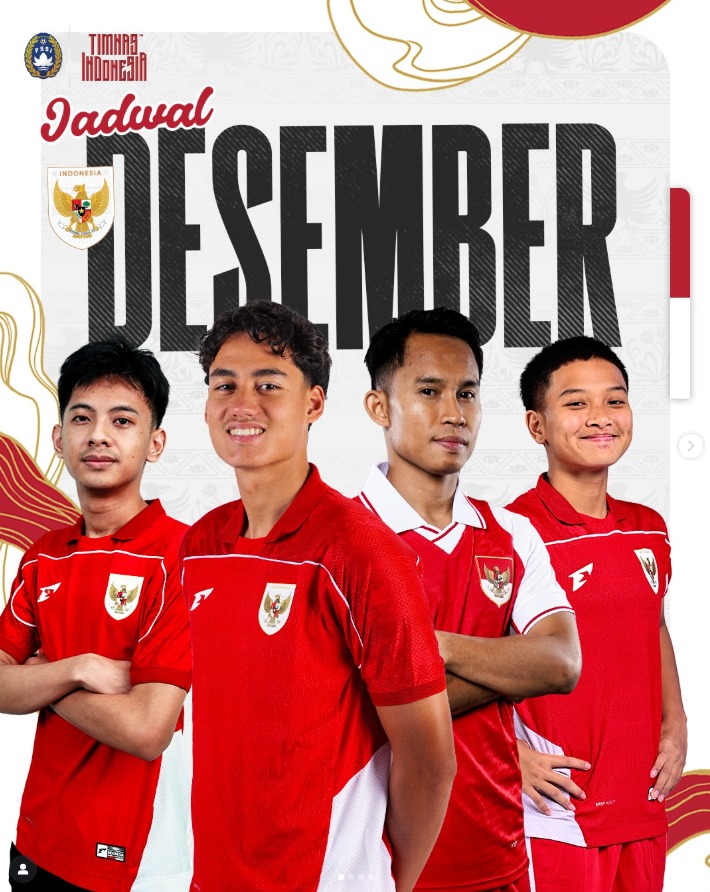 Jadwal Lengkap Timnas Indonesia Desember 2025: Deretan Laga Panas dari SEA Games hingga FIFAe World Cup. (Foto : Instagram Timnas Indonesia)