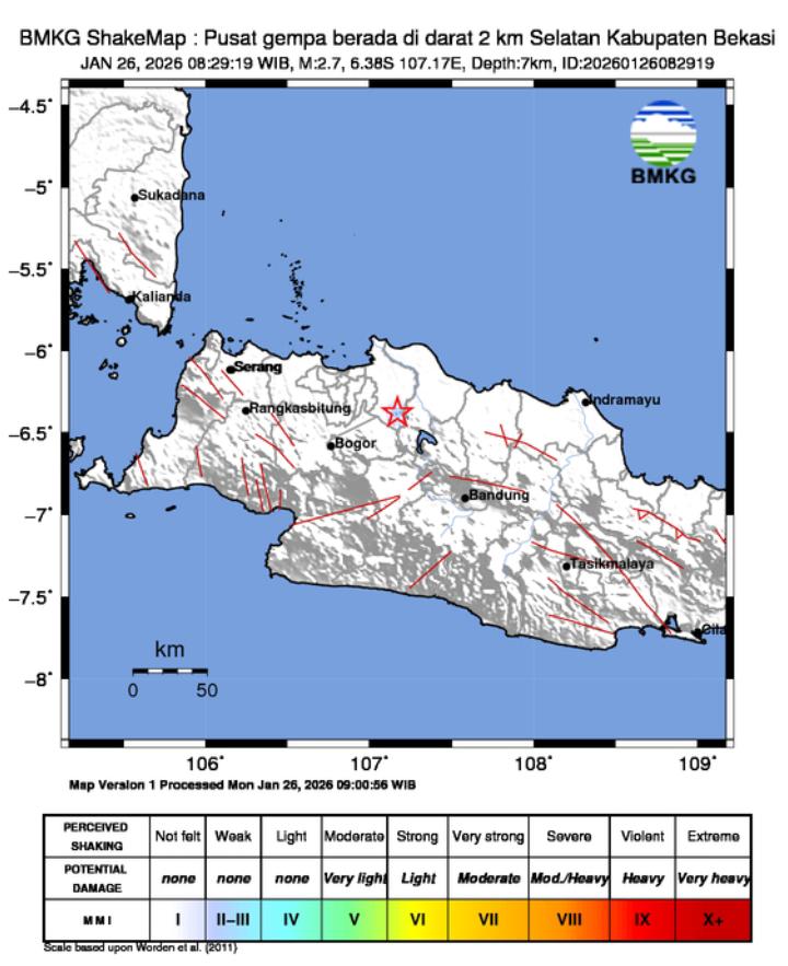 Gempa Melanda Indonesia Beruntun, Aktivitas Seismik Meningkat di Sejumlah Wilayah Awal 2026. (Foto: Dok. BMKG)