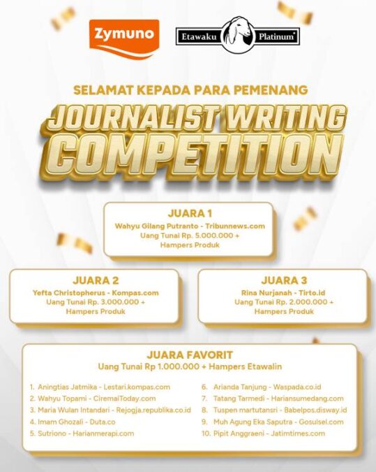 Journalist Writing Competition 2025 Resmi Berakhir, Etawaku Platinum Umumkan Para Pemenang