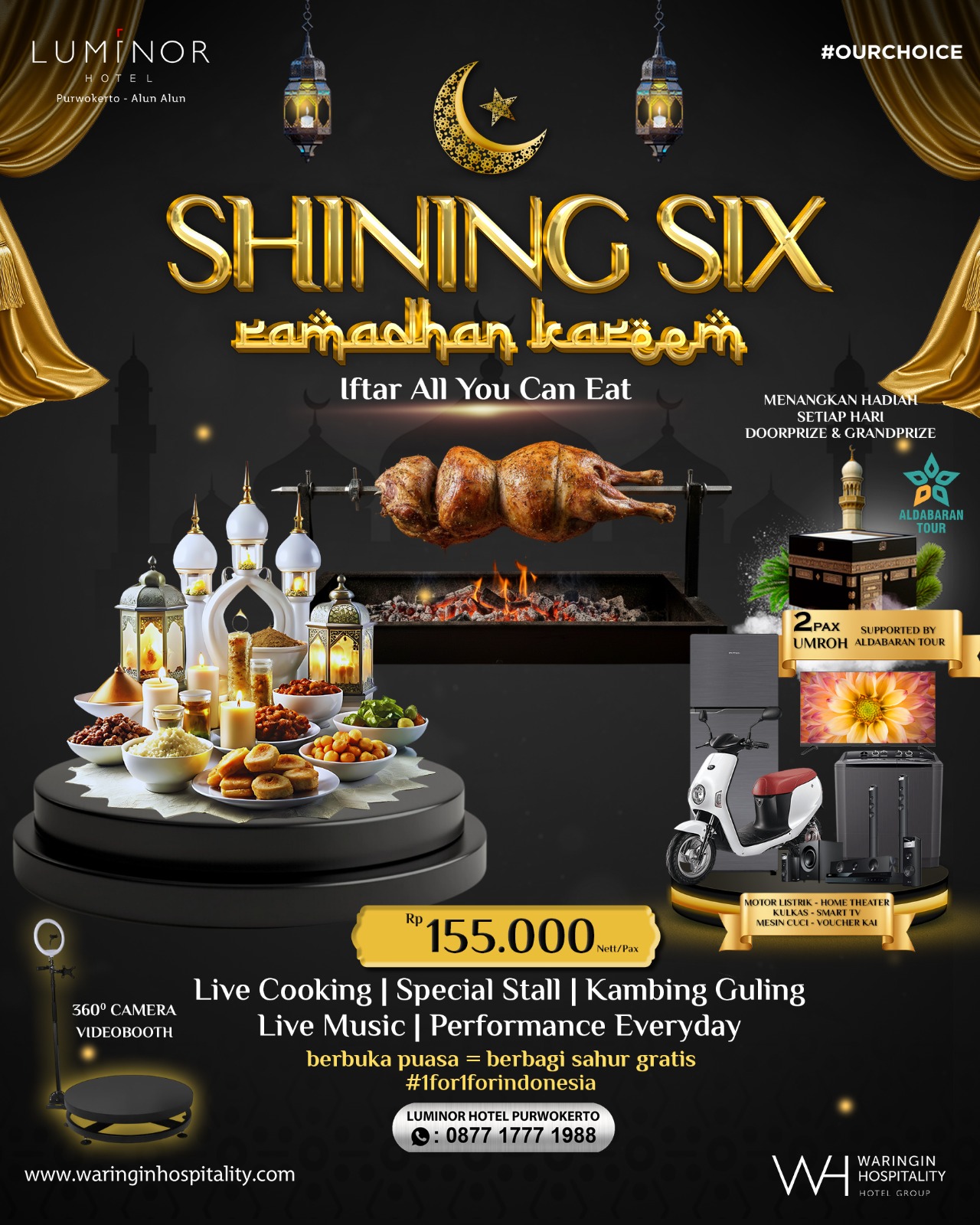 Menyambut bulan suci Ramadan, Luminor Hotel Purwokerto resmi meluncurkan program spesial bertajuk Shining Six Ramadhan Kareem – Iftar All You Can Eat.