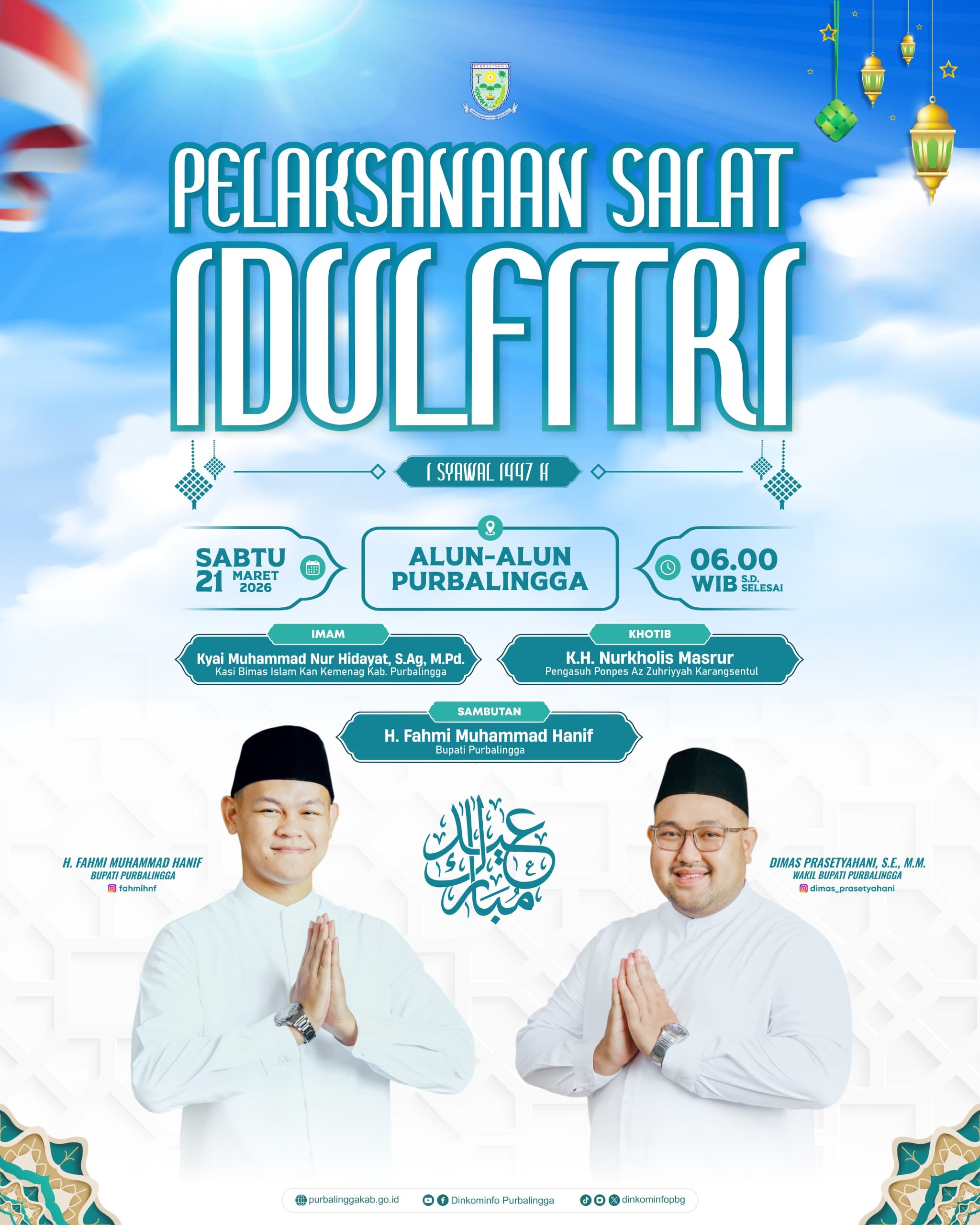 Bupati Fahmi Salat Idulfitri di alun-alun Purbalingga