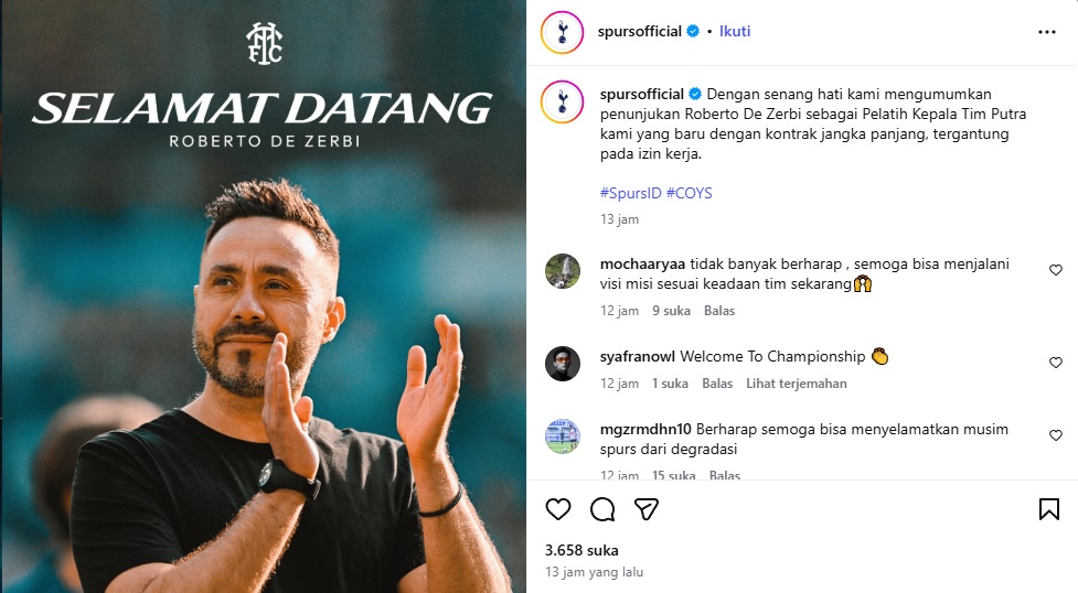 Roberto De Zerbi Tottenham